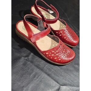 Naot Womens Arataki Rumba Red Closed Toe Slingback Leather Shoes‎ Sandals 35 4
